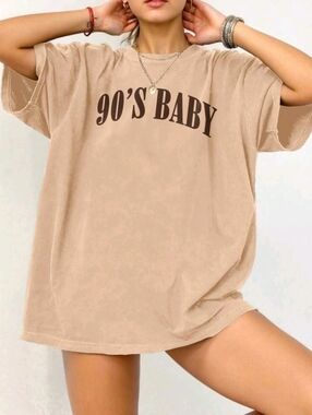 Boho Chic 90'S BABY Oversized Graphic Tee Size 14 & 16